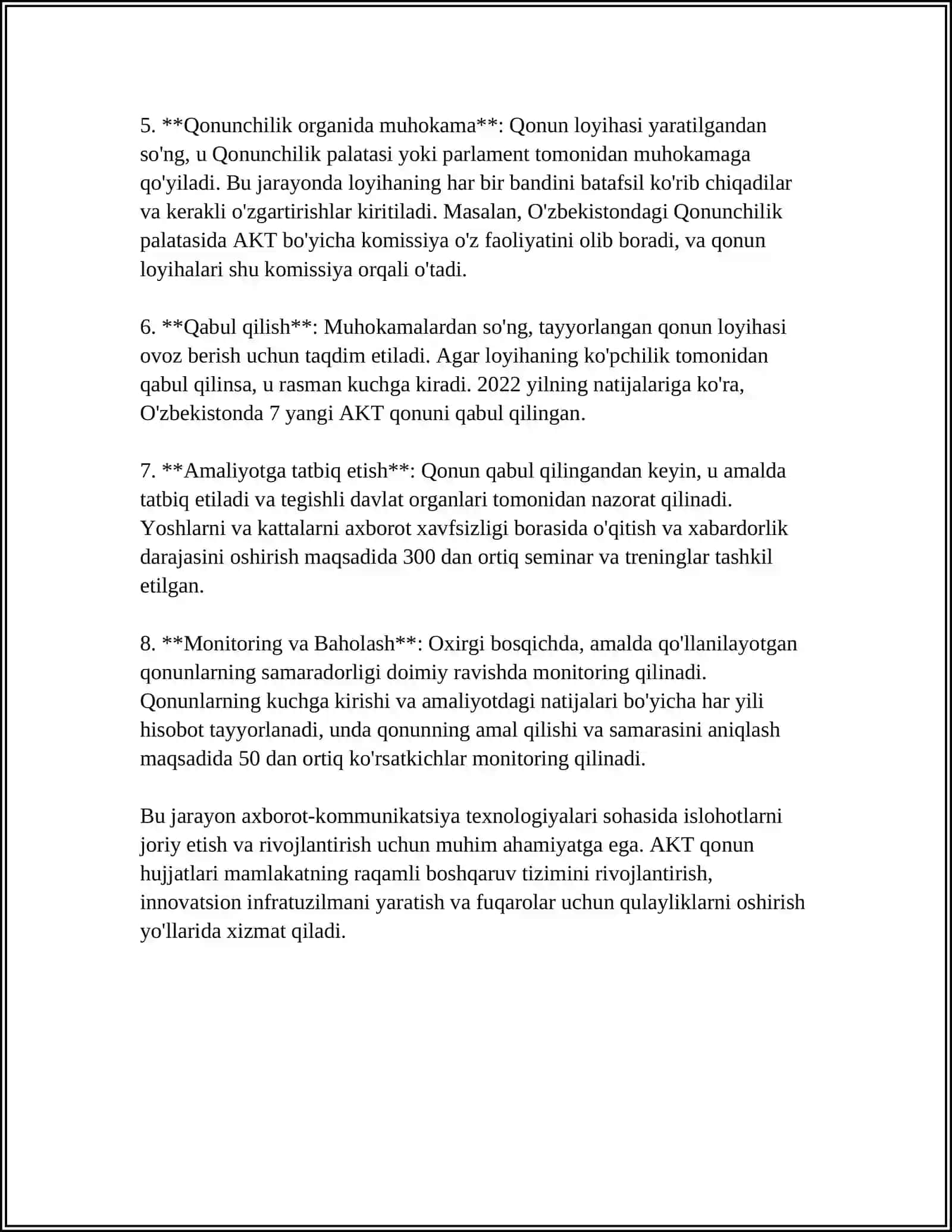 AKT SOHASIDAGI QONUN HUJJATLARI TAHLILI 4