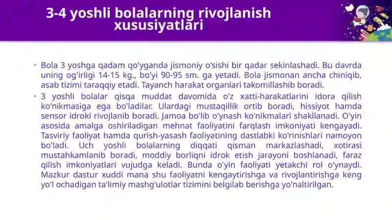 Maktabgacha yoshdagi bolalarning rivojlanishining o‘ziga xos xususiyatlari 4