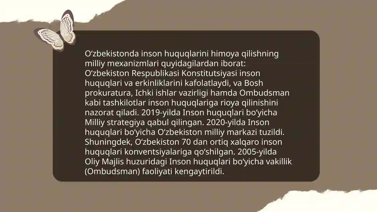 Yangi Oʻzbekistonda inson haq-huquqlari va erkinliklari kafolatining yaratilishi 4