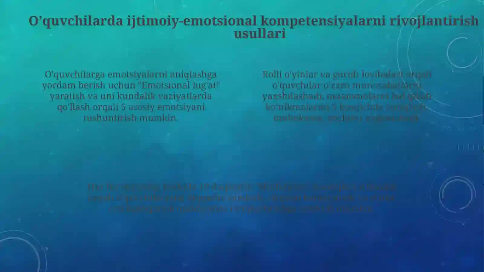 O‘quvchilardaijtimoiy-emotsionalkompetensiyalarnirivojlantirishyo‘llari 4