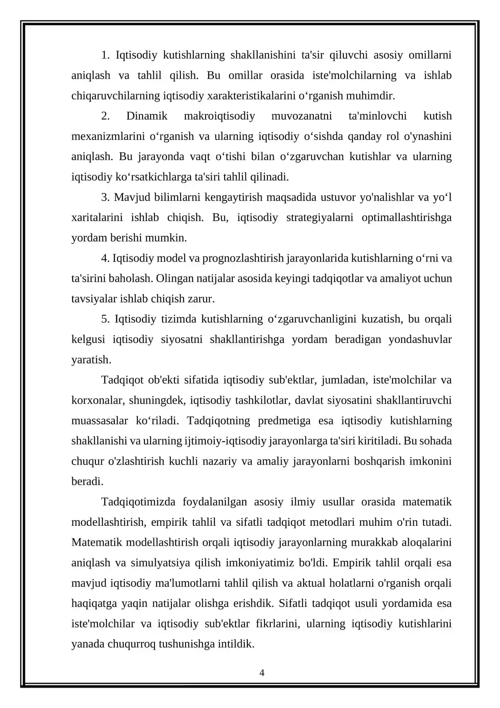 Dinamik makroiqtisodiyotda kutishlar shakllanishi mexanizmlari 4