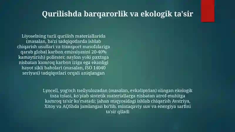 Lyocell Qurilishdagi Qo'llanilishi 4
