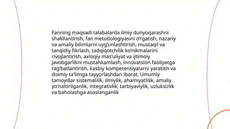 Kirish.Fanning maqsadi,vazifalari bo'limlari.Rivojlanish tarixi 4