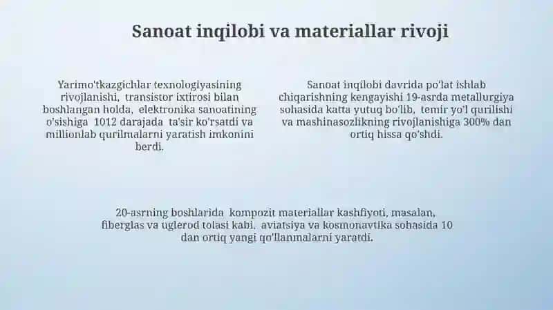 Materialshunoslik fanining rivoilanish tarixi va hozirgi 4