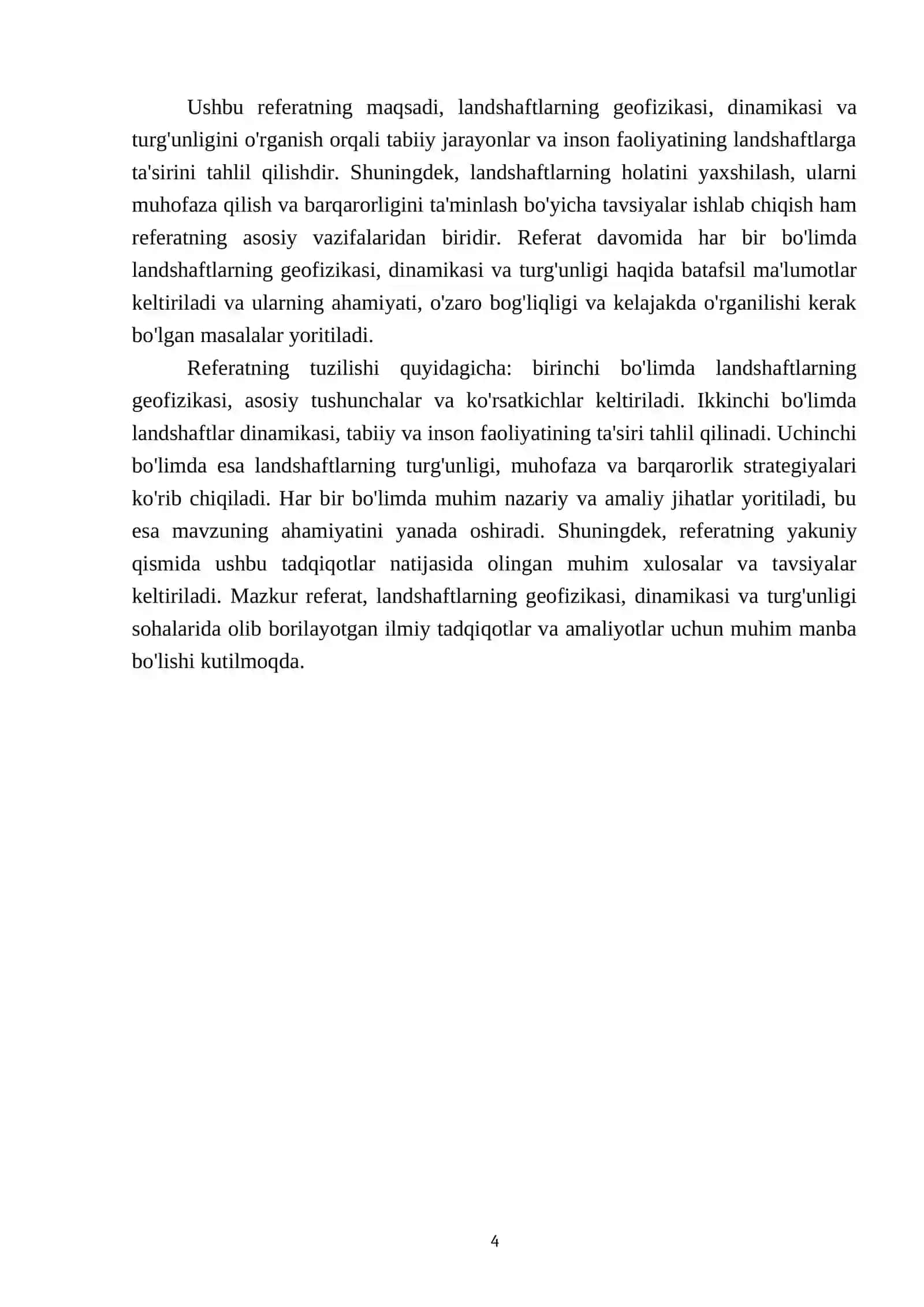 Landshaftlar geofizikasi. Landshaftlar dinamikasi. Landshaftlar turg'unligi 4