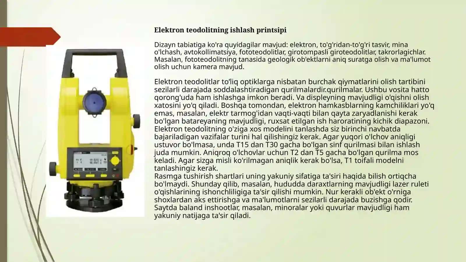 Elektronteodolitlarda ishlash tartibi 4