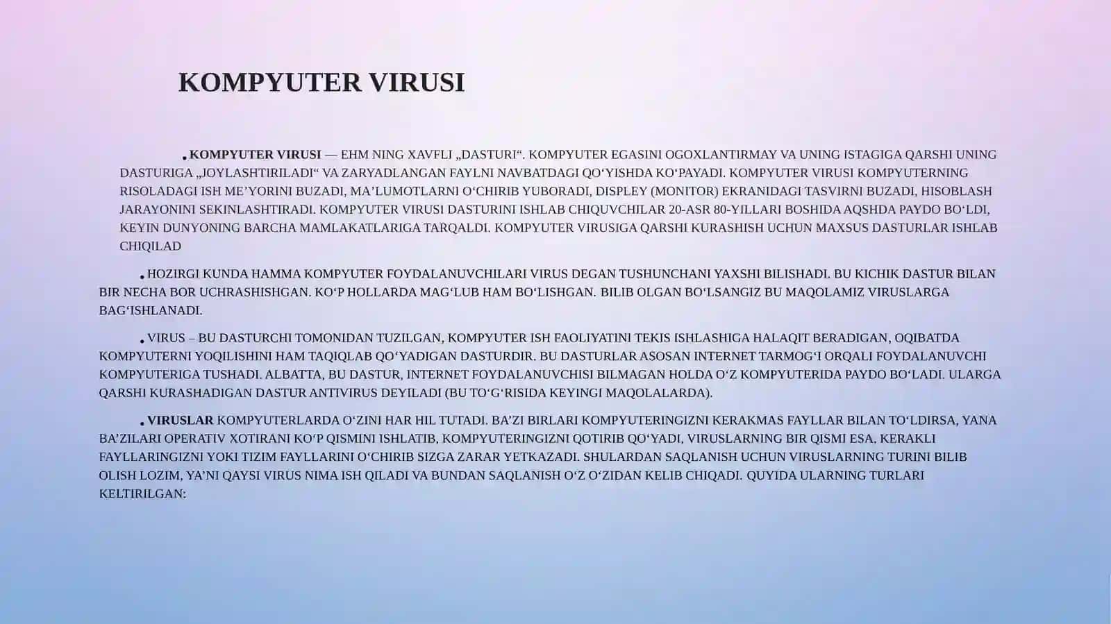 Kompyuterviruslar va sinflari 4