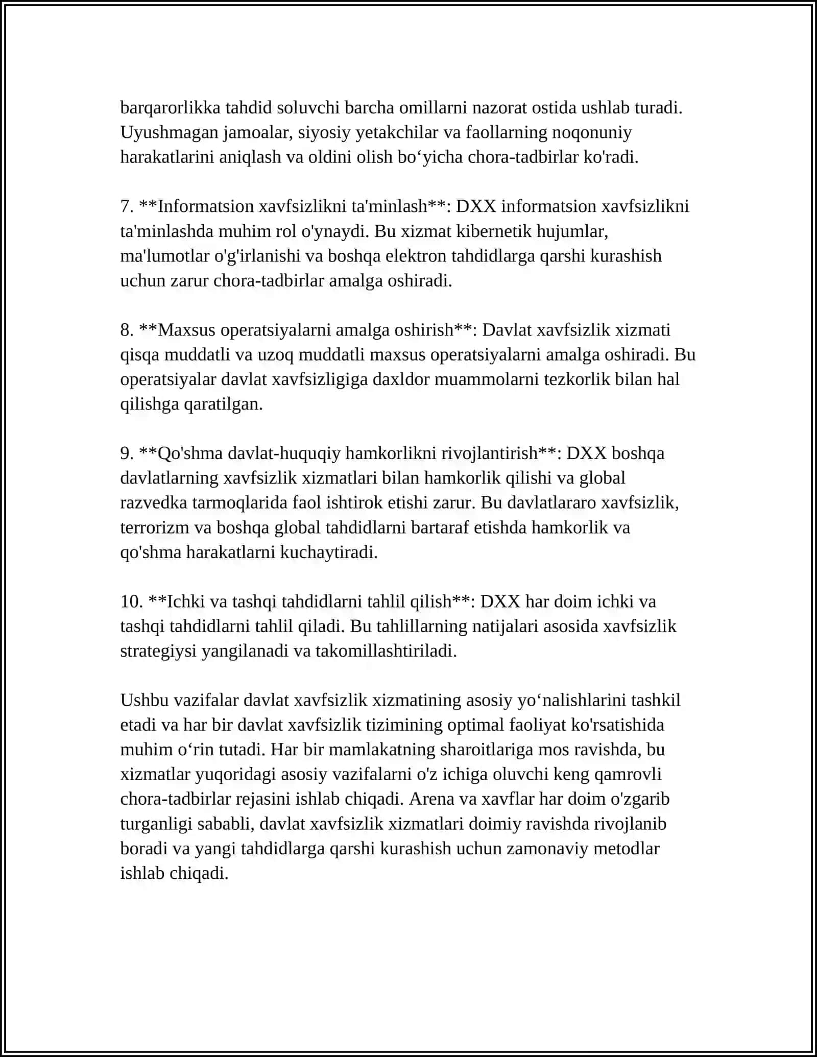 Davlat xavfsizlik xizmatining asosiy vazifalari 4