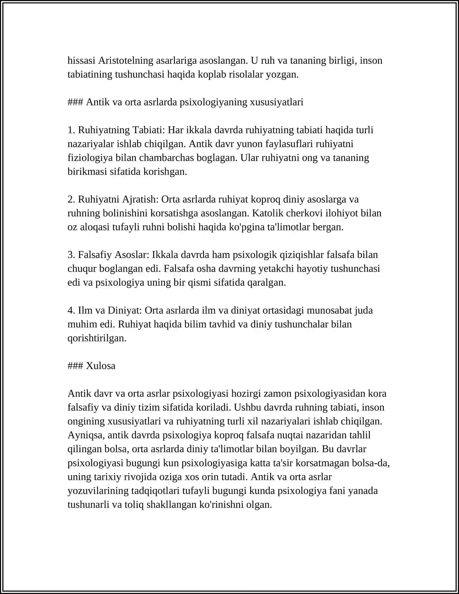 Antik Davr va Orta Asrlarda Psixologiya Tushunchasi 4