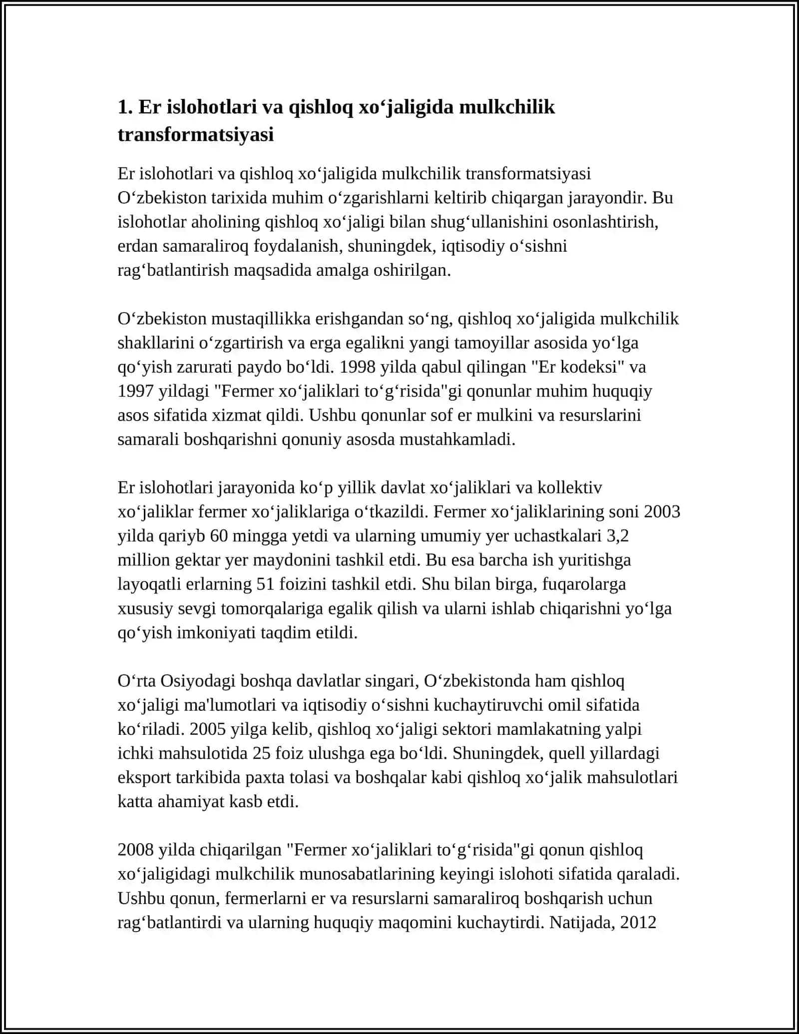 MUSTAQILLIK YILLARIDA QISHLOQ XOʻJALIGI VA SANOAT SOHASIDAGI OʻZGARISHLAR 4