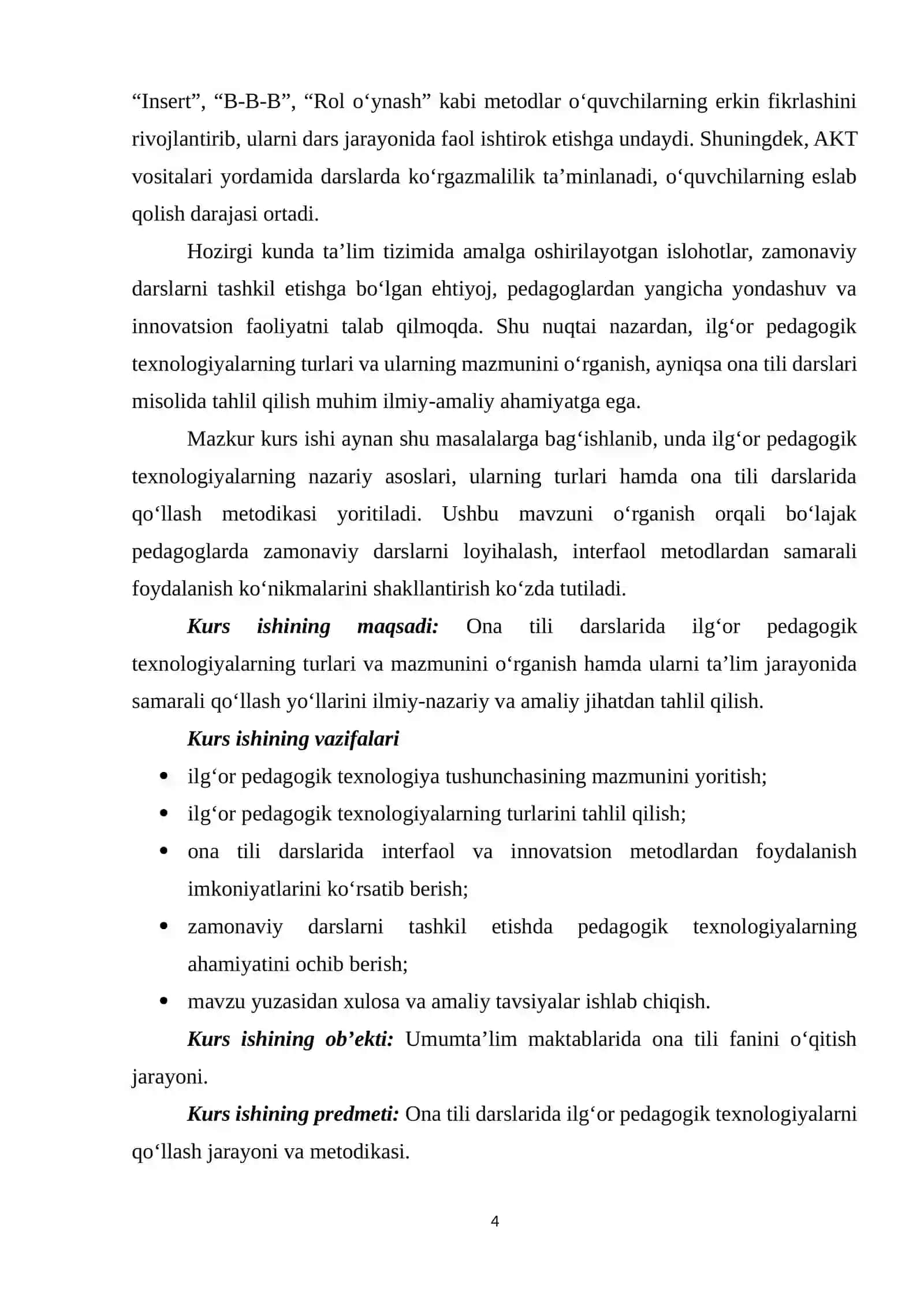 Ilg’or pedagogik texnologiyalarning turlari va mazmuni (ona tili darslari misolida) 4