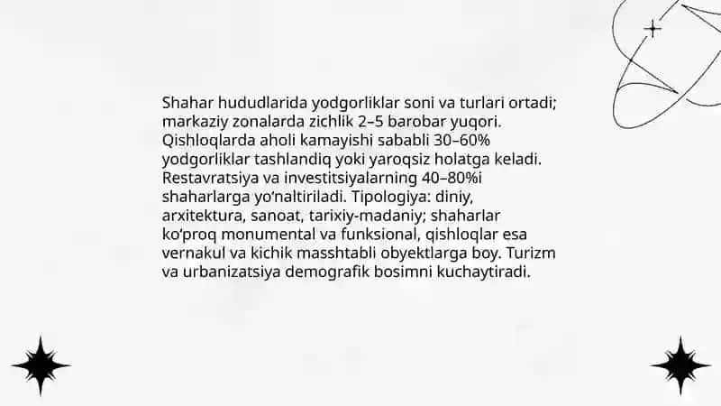 Aholi demografiyasi yodgorliklarning hududiy kengayishi va tipalagik turlari 4