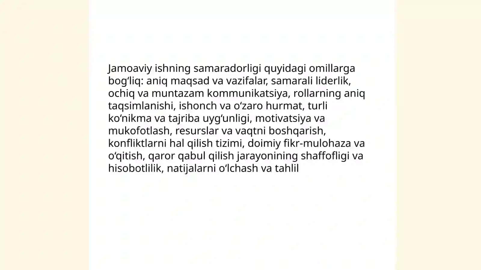 Jamoa bilan ishlash teamworking ahamiyati va samaradorligi 4