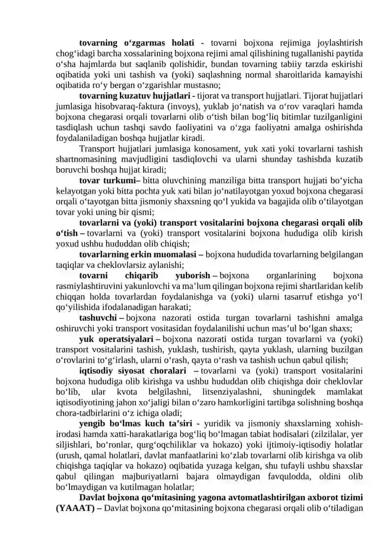 Oʻzbekiston Respublikasida bojxona organlari faoliyatining asosiy yo’nalishlari 4