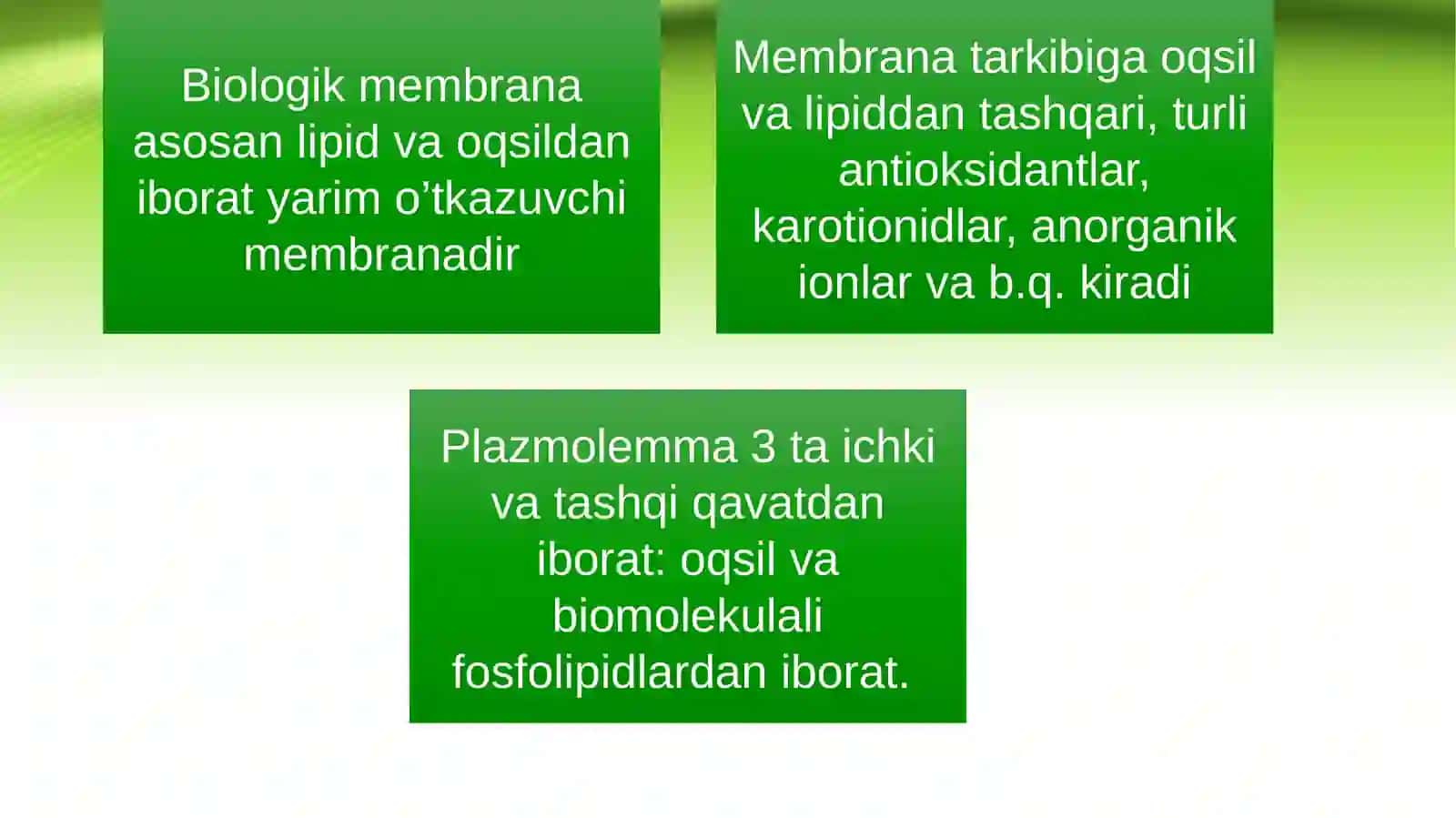 Hujayra membranasi, uning nozik tuzilishi va hujayraga moddalarning kirishi 4
