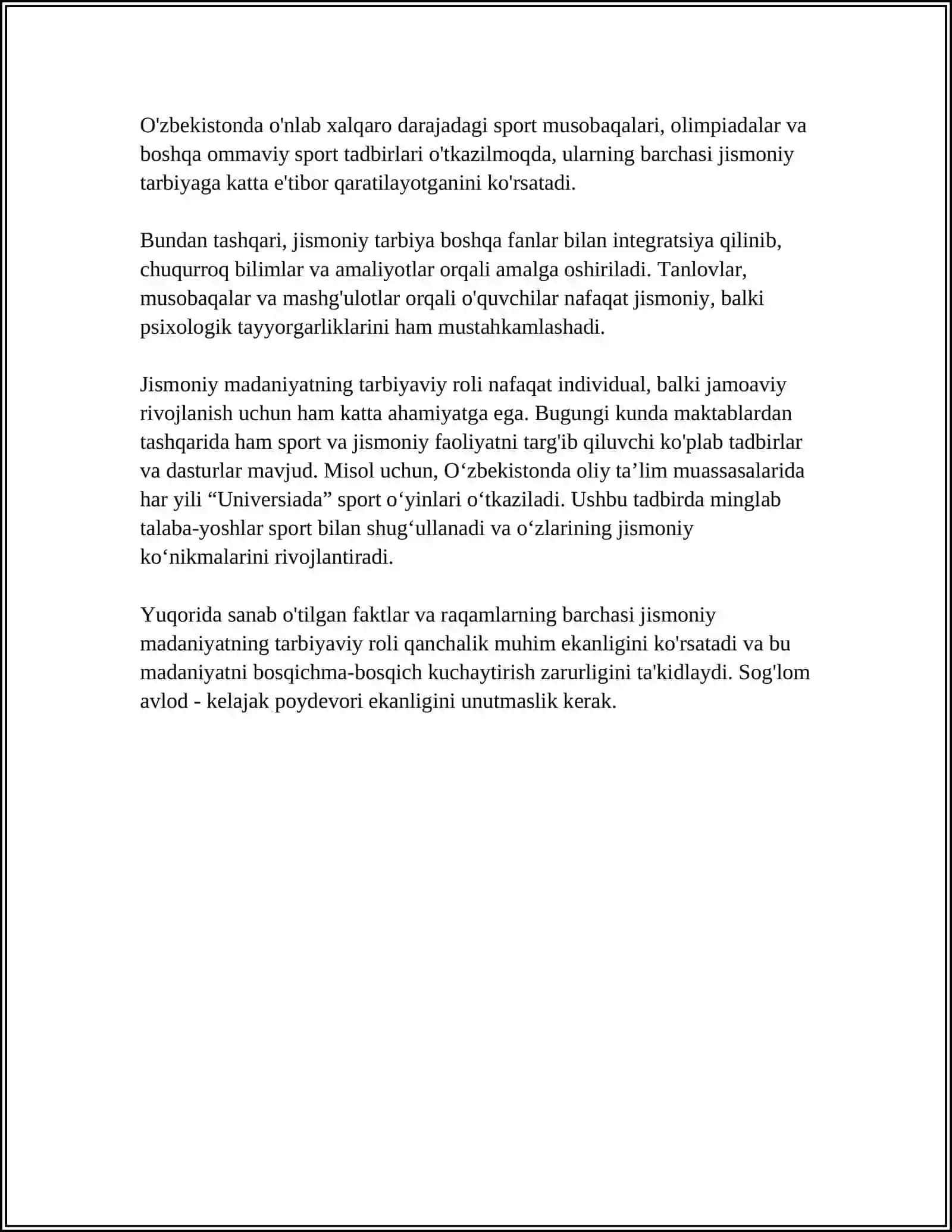 SOĞLOMLASHTRISH MAQSADIDA JISMONIY MADANIYAT VOSITALARIDAN PROFILAKTIK MAJMUALAR TUZISH 4