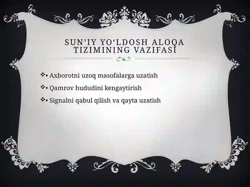 Sun’iy yo‘ldosh aloqa tizimlari 4