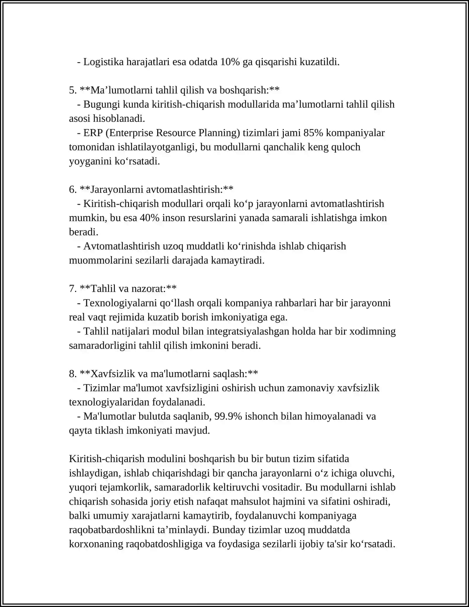 Kiritish-chiqarish modulini boshqarish 4