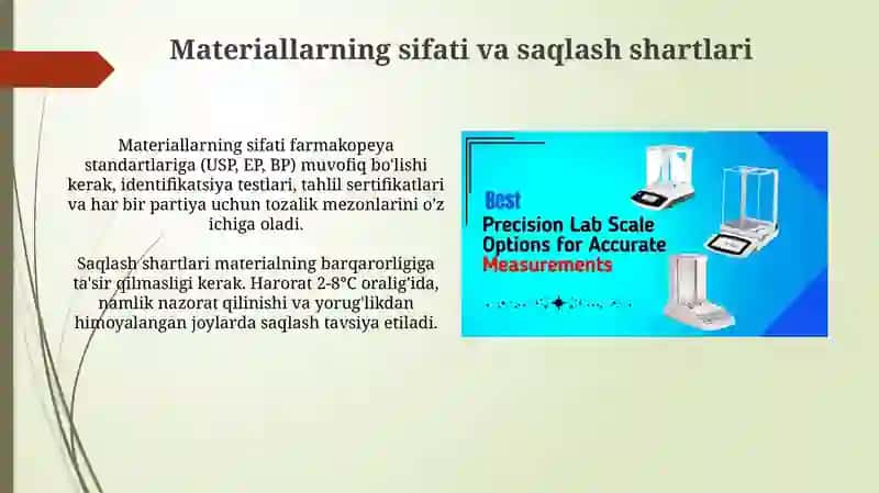 Farmatsevtika ishlab chiqarishida ishlatiladigan materiallar 4