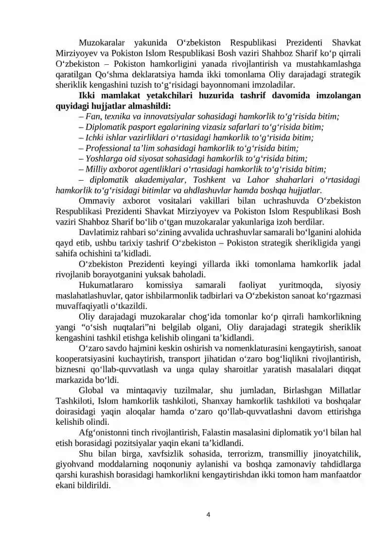 Oʻzbekiston Respublikasidagi iqtisodiy, Ijtimoiy-siyosiy voqealarga doir MAʼLUMOTLAR 4