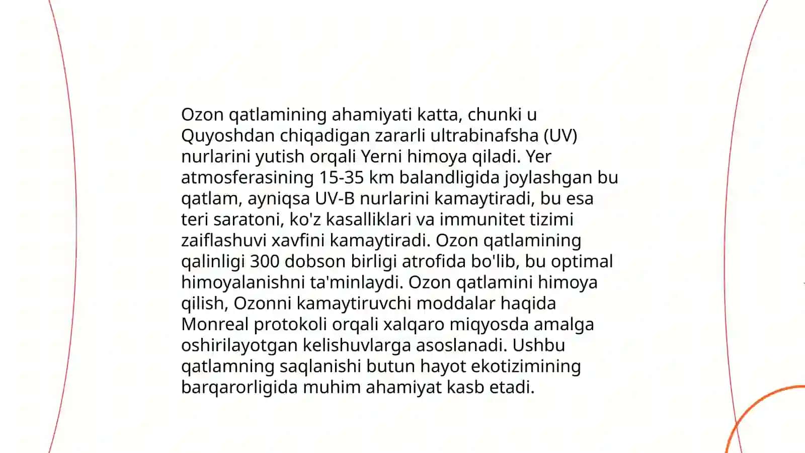 Ozon qatlamining yemirilishi va uning salbiy oqibatlari 4