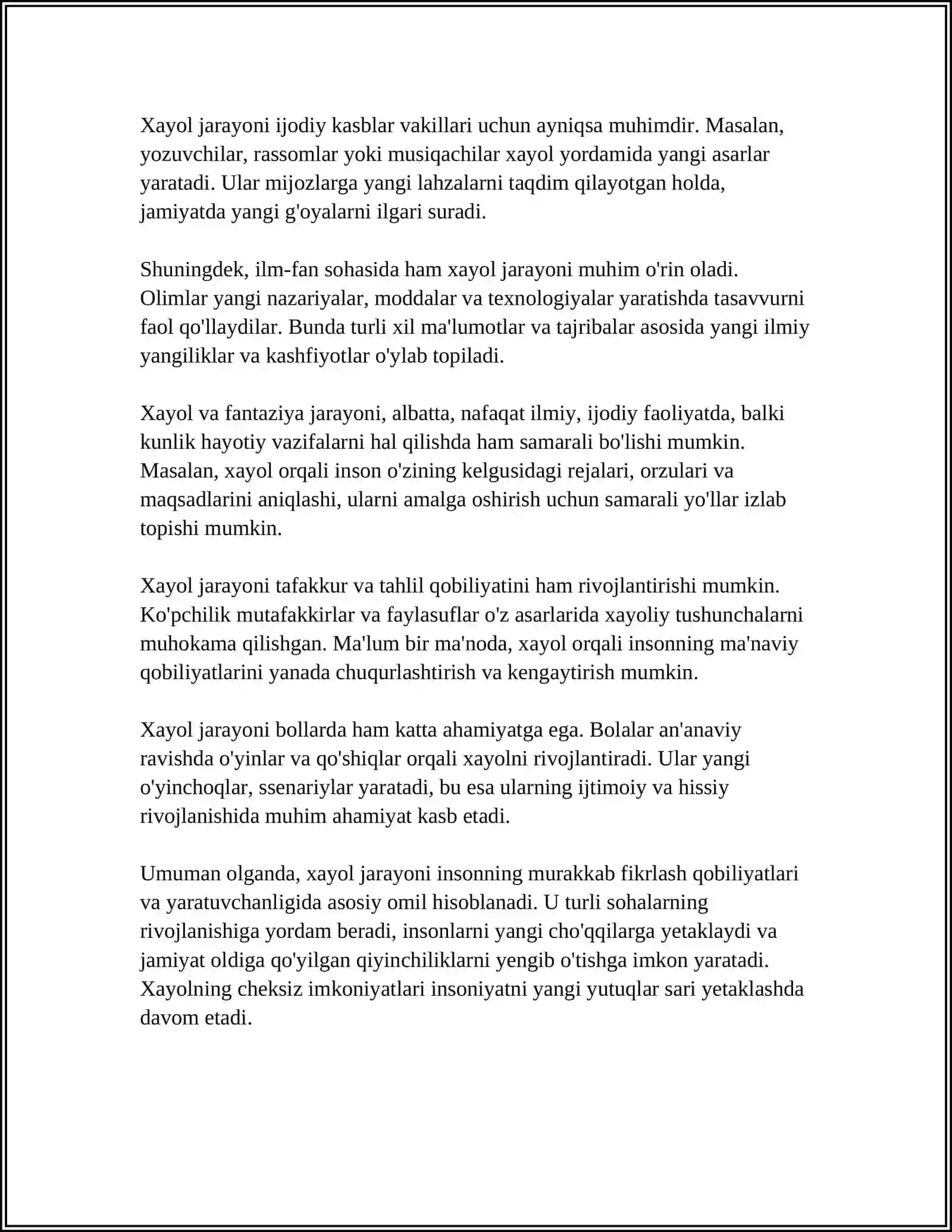 Xayol Turlari va Xayol Jarayoni 4