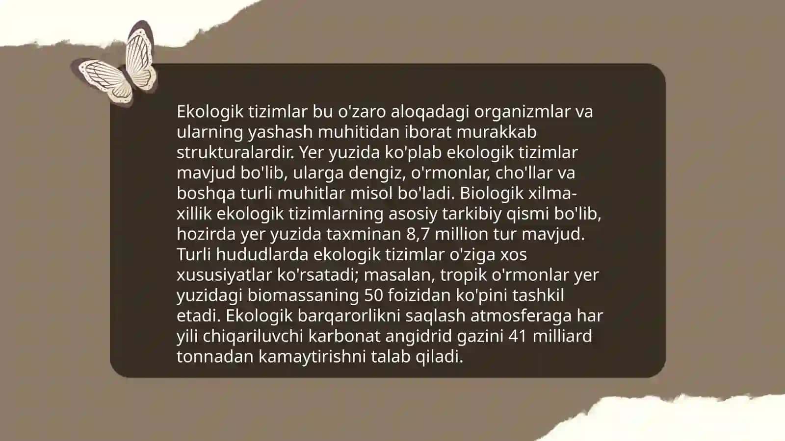 Ekologiya fani va uning bólimlari 4