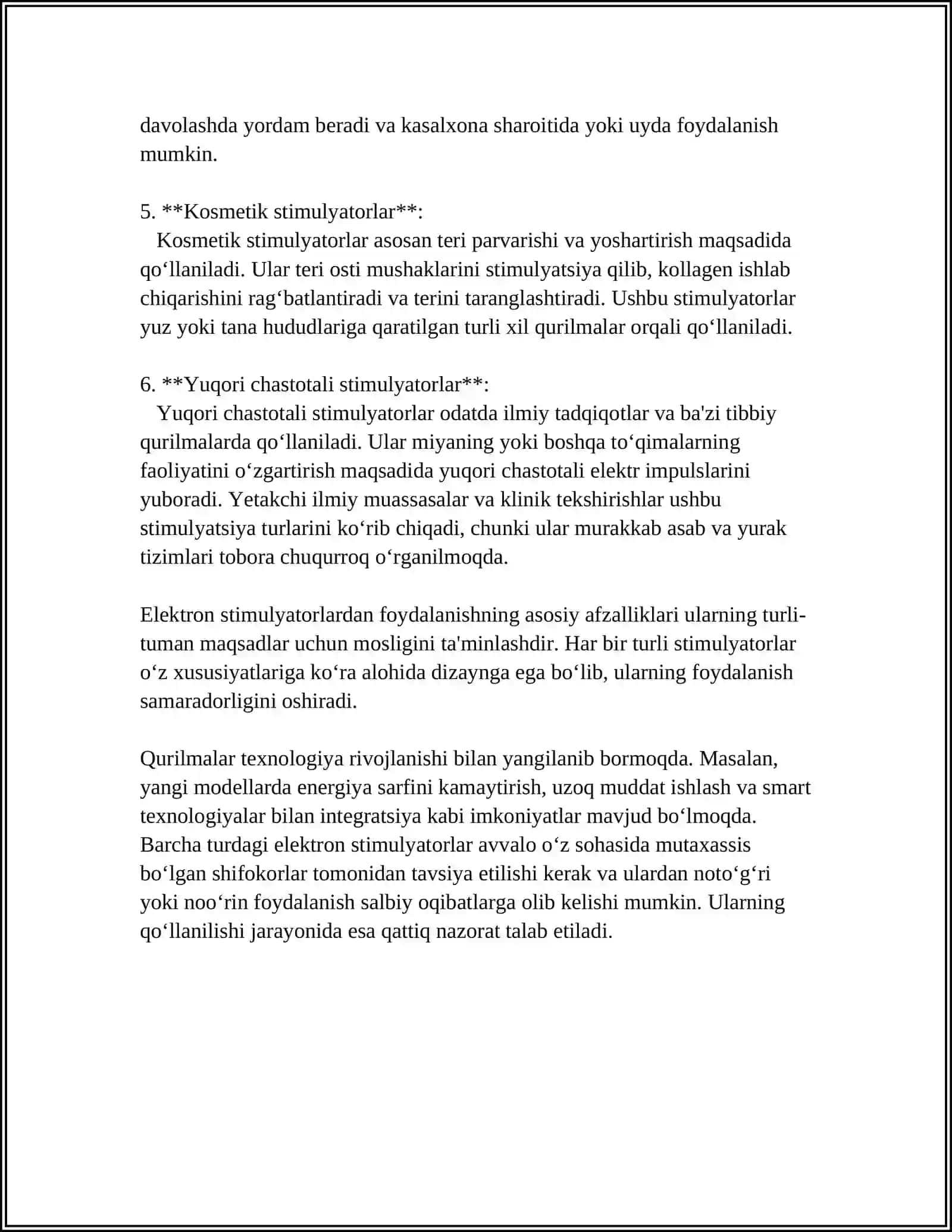 ELEKTRON STIMULATORLAR. PAST CHASTOTALI FIZIOTERAPEVTIK ELEKTRON APPARATLAR 4
