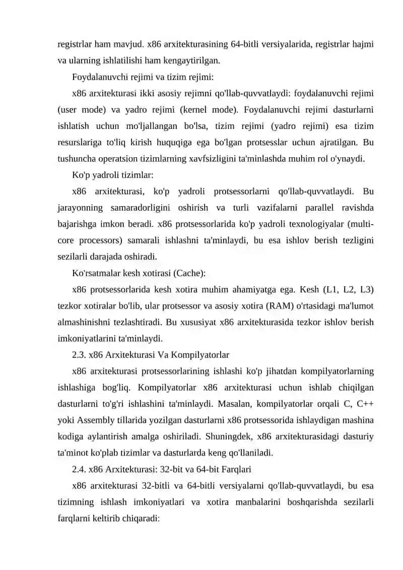 x86 protsessorlari asosiy xarakteristikalari 4