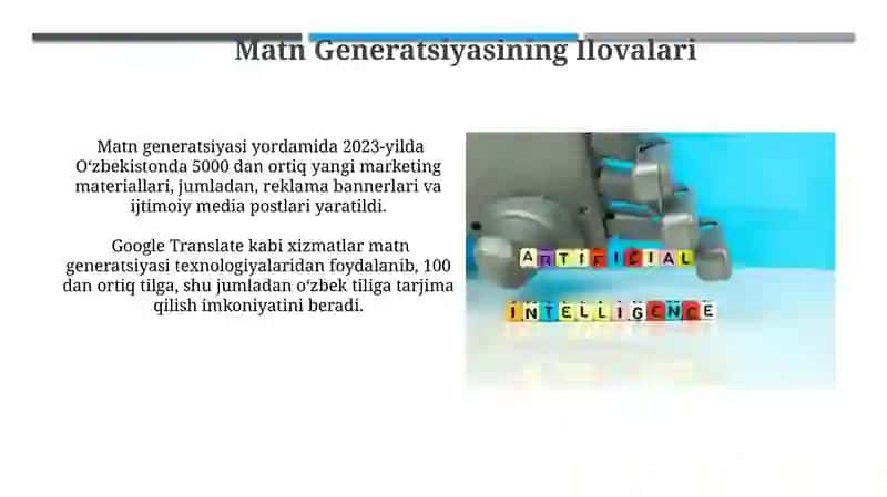 Matn Generatsiya Qilish Uchun Sun'iy Intellekt Tizimlari 4