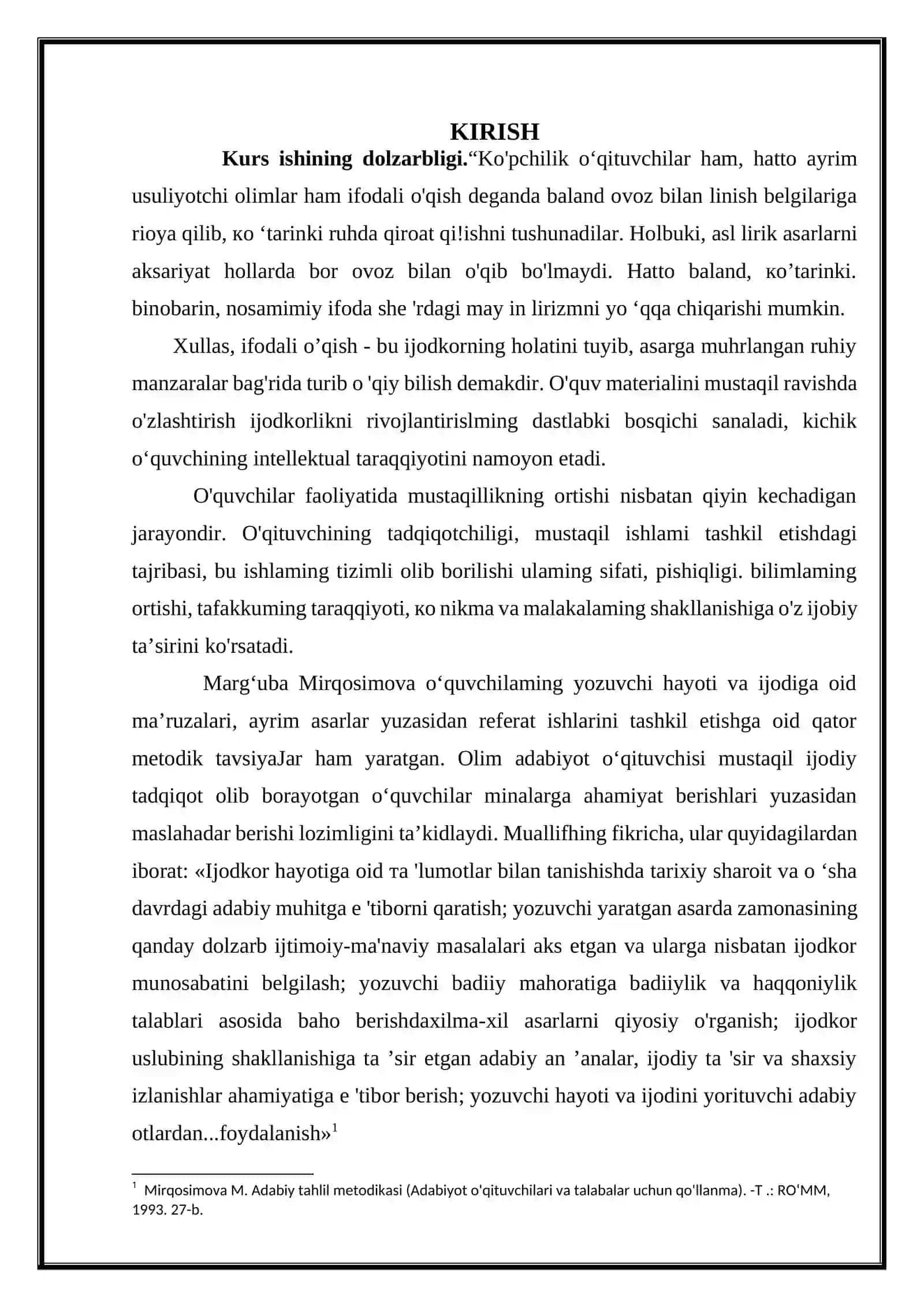 ADABIYOT DARSLARINI BADIIY IJODKORLIK ASOSIDA TASHKIL ETISHNING O’RNI VA AHAMIYATI 4