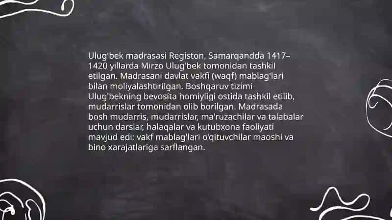 Mirzo Ulug'bekning pedagogik qarashlari va ta'lim falsafasi 4