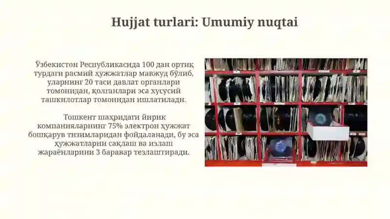 Hujjat turlari va ish yuritish asoslari 4