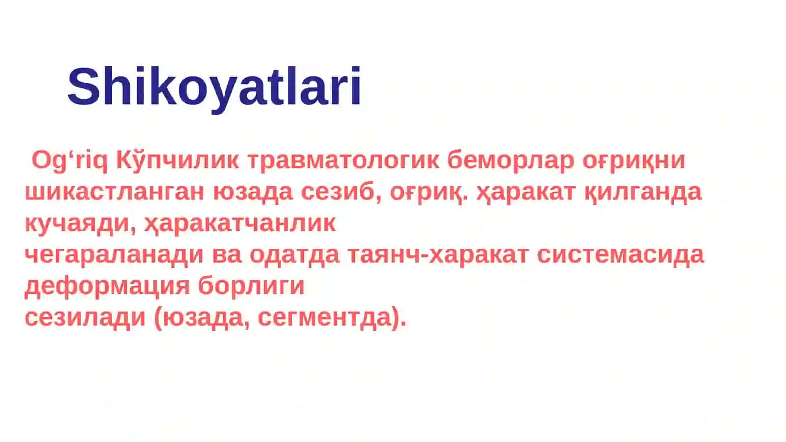 travmatologik va ortopedik bemorlarni tekshirish usullari 4