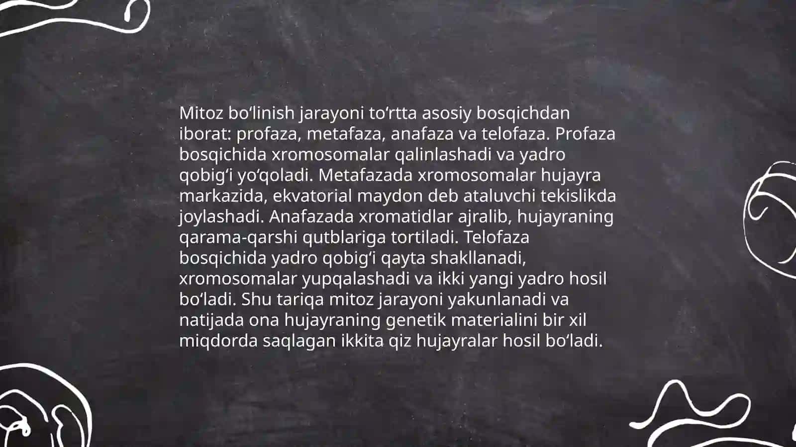Mitoz va me’yoz sikllari.Patagen ta’sirlari 4