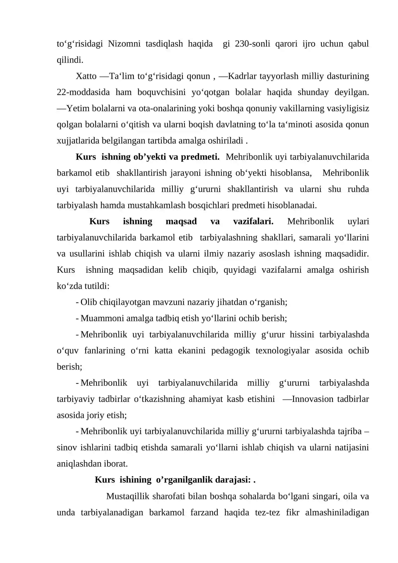 KEKSALAR VA NOGIRONLAR UCHUN INTERNAT UYLARIGA YO'LLANMA BERISH VA FUQAROLARNI PARVARISHLASH TARTIBI 4