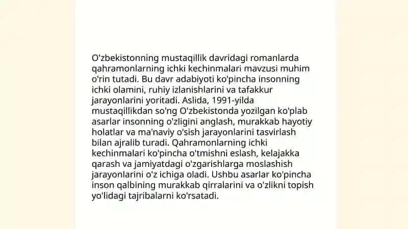 Mustaqillik davri romanlarida badiiy psixologizm 4