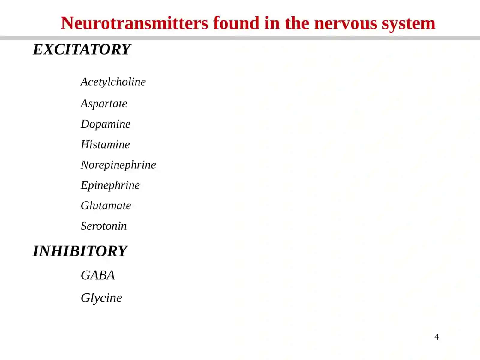 Neurotransmitters 4