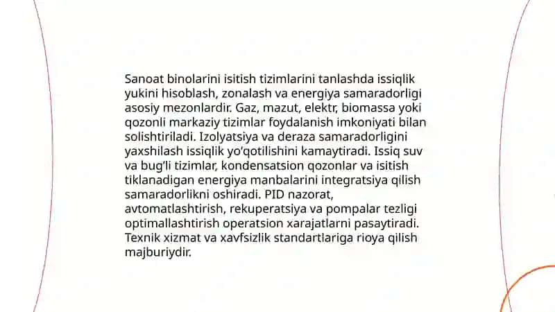 Ishlab chaqarish zavodlarini shamollatish, isitish va changli havoni so'rib olish 4