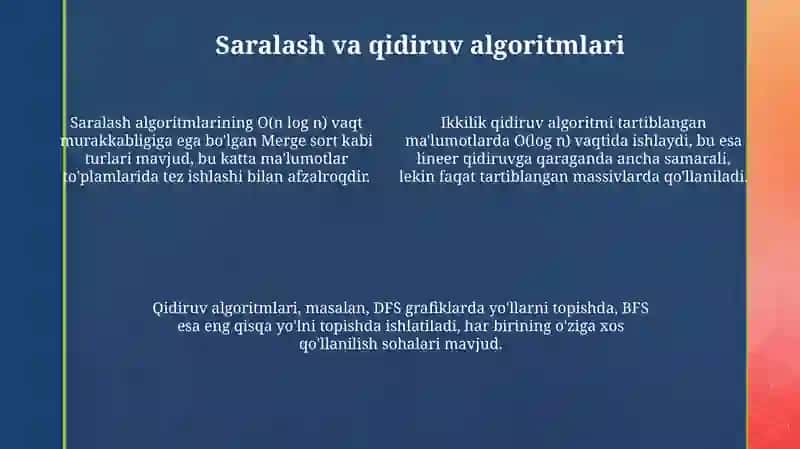 Algaritim turlari va ularning xossalari 4