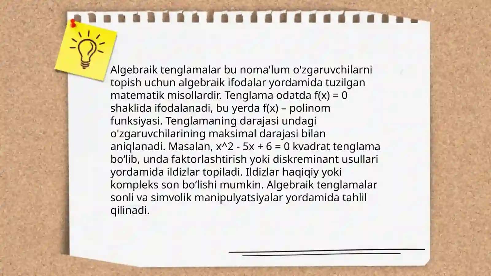 Tenglamalar tarixi 4