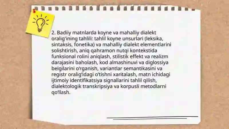 Hozirgi davr badiiy asarlarida dialekt va koyne tahlili 4