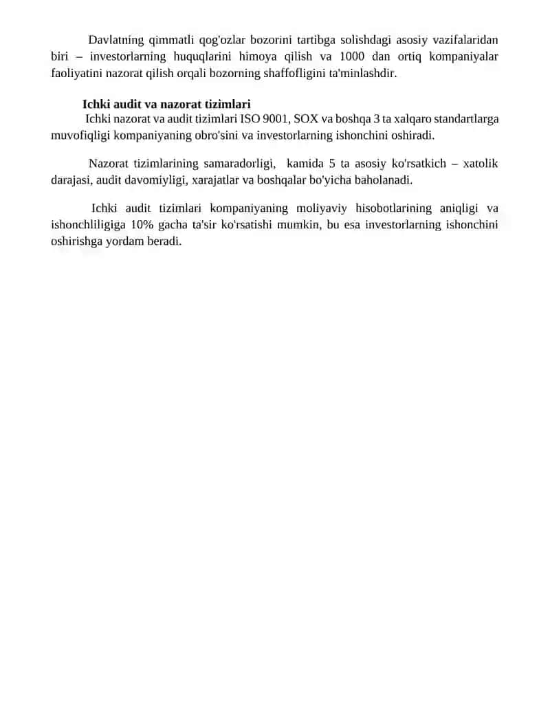 Qimmatli qog‘ozlar bozorining davlat tomonidan tartibga solinishi 4