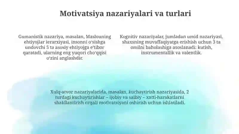 Motivatsiya haqida umumiy tushuncha 4