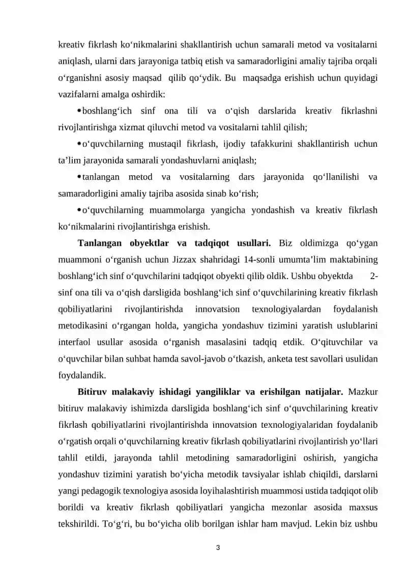 Boshlang‘ich sinf ona tili va o‘qish darslarida o‘quvchilarni kreativ fikrlashga o‘rgatish 4