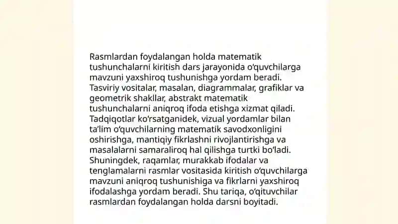 Boshlang'ich sinf matematika darsliklaridagi rasmli masalalar bilan ishlash metodikasi 4