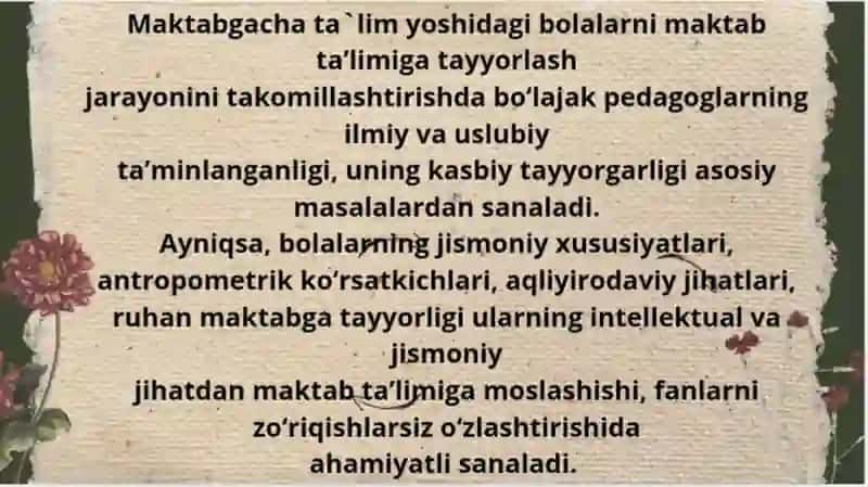 Bolalarni maktabga tayyorlash 4