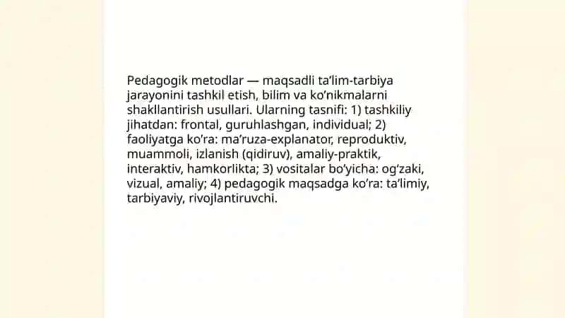 Ta'lim usullari metod va vositalari 4