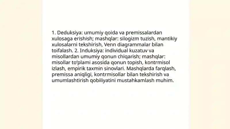 Mantiqif fikirlashni rivojlantirish usullari 4