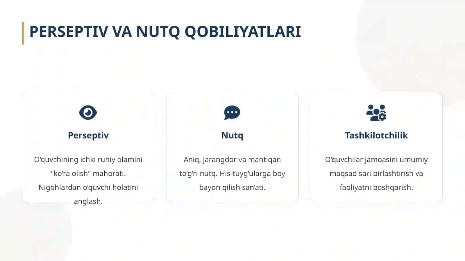 O‘qituvchi faoliyatining psixologik asoslari va kasbiy rivojlanish yo‘llari 4